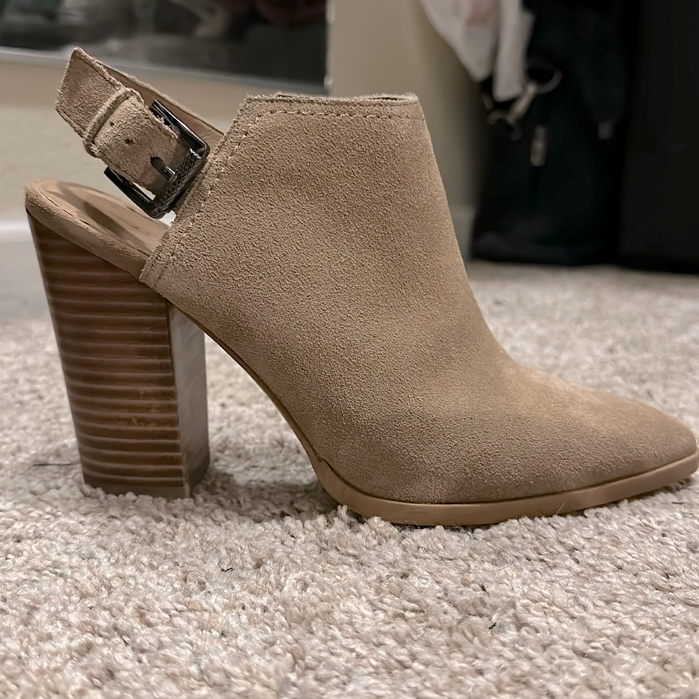 Halogen leather/suede tan boots